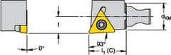 Kennametal - Right Hand Cut, Size KM16, TC.. 16T3 Insert Compatiblity, External Modular Turning & Profiling Cutting Unit Head - 10mm Ctr to Cutting Edge, 20mm Head Length, Through Coolant, Series Micro Screw-On - Exact Tooling