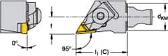 Kennametal - Right Hand Cut, Size KM16, NKL Insert Compatiblity, Modular Turning & Profiling Cutting Unit Head - 10mm Ctr to Cutting Edge, 30mm Head Length, Through Coolant, Series Micro Top Notch - Exact Tooling