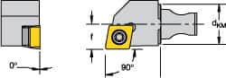 Kennametal - Right Hand Cut, Size KM16, CCMT 09T308 Insert Compatiblity, External Modular Turning & Profiling Cutting Unit Head - 10mm Ctr to Cutting Edge, 20mm Head Length, Through Coolant, Series Micro Screw-On - Exact Tooling