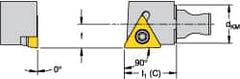 Kennametal - Right Hand Cut, Size KM16, TCMT 16T308 Insert Compatiblity, External Modular Turning & Profiling Cutting Unit Head - 10mm Ctr to Cutting Edge, 20mm Head Length, Through Coolant, Series Micro Screw-On - Exact Tooling