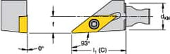 Kennametal - Left Hand Cut, Size KM16, VBMT 221 Insert Compatiblity, External Modular Turning & Profiling Cutting Unit Head - 10mm Ctr to Cutting Edge, 20mm Head Length, Through Coolant, Series Micro Screw-On - Exact Tooling