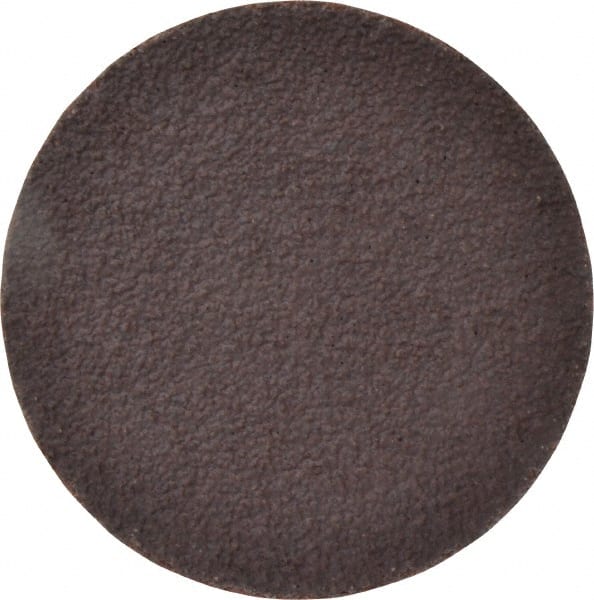 Norton - 3" Diam, 36 Grit Aluminum Oxide Adhesive PSA Disc - Very Coarse, Brown, X Weighted Cloth Backing, Flexible - Exact Tooling