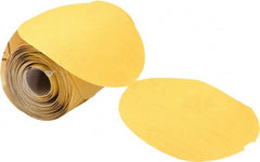 Norton - 5" Diam, 180 Grit Aluminum Oxide Adhesive PSA Disc - Fine Grade, Yellow, C Weighted Backing, Flexible - Exact Tooling