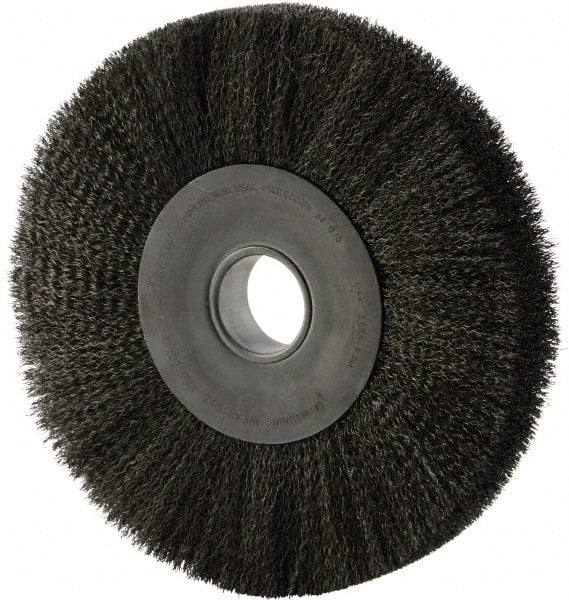 Weiler - 12" OD, 2" Arbor Hole, Crimped Steel Wheel Brush - 2" Face Width, 2-7/8" Trim Length, 0.014" Filament Diam, 3,000 RPM - Exact Tooling
