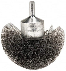 Weiler - 2-3/4" Brush Diam, Crimped, Flared End Brush - 1/4" Diam Shank, 16,000 Max RPM - Exact Tooling