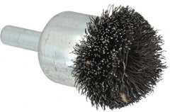 Weiler - 1-1/4" Brush Diam, Crimped, Flared End Brush - 1/4" Diam Shank, 20,000 Max RPM - Exact Tooling
