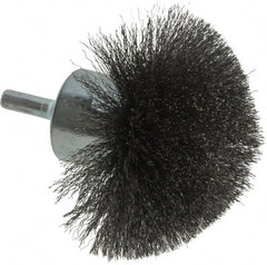 Weiler - 3" Brush Diam, Crimped, Flared End Brush - 1/4" Diam Shank, 16,000 Max RPM - Exact Tooling