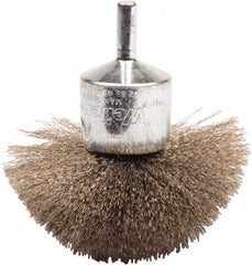 Weiler - 3" Brush Diam, Crimped, Flared End Brush - 1/4" Diam Shank, 16,000 Max RPM - Exact Tooling