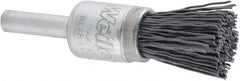 Weiler - 320 Grit, 1/2" Brush Diam, Crimped, End Brush - Extra Fine Grade, 1/4" Diam Shank, 10,000 Max RPM - Exact Tooling