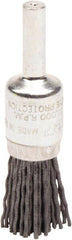 Weiler - 180 Grit, 1/2" Brush Diam, Crimped, End Brush - Very Fine Grade, 1/4" Diam Shank, 10,000 Max RPM - Exact Tooling