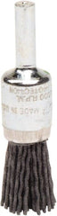 Weiler - 120 Grit, 1/2" Brush Diam, Crimped, End Brush - Fine Grade, 1/4" Diam Shank, 10,000 Max RPM - Exact Tooling