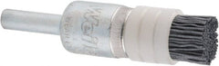 Weiler - 320 Grit, 1/2" Brush Diam,Crimped, End Brush - Extra Fine Grade, 1/4" Diam Shank, 10,000 Max RPM - Exact Tooling