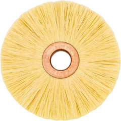 Weiler - 3" OD, 1/2" Arbor Hole, Natural Fiber Wheel Brush - 1/2" Face Width, 1" Trim Length, 20,000 RPM - Exact Tooling