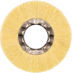 Weiler - 6" OD, 2" Arbor Hole, Natural Fiber Wheel Brush - 5/8" Face Width, 1-1/2" Trim Length, 6,000 RPM - Exact Tooling