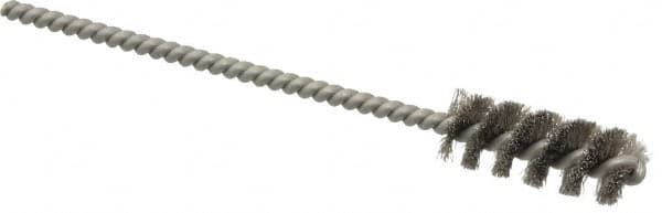 Weiler - 3/8" Diam Helical Stainless Steel Tube Brush - 0.004" Filament Diam, 1" Brush Length, 3-1/2" OAL, 1/8" Diam Stainless Steel Shank - Exact Tooling