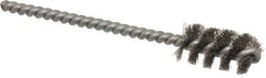 Weiler - 1/2" Diam Helical Stainless Steel Tube Brush - 0.005" Filament Diam, 1" Brush Length, 3-1/2" OAL, 3/16" Diam Stainless Steel Shank - Exact Tooling
