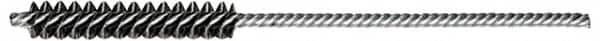 Weiler - 1-1/2" Long x 3/16" Diam Steel Hand Tube Brush - Single Spiral, 7" OAL, 0.003" Wire Diam, 3/32" Shank Diam - Exact Tooling