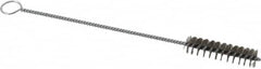 Weiler - 2" Long x 1/2" Diam Steel Hand Tube Brush - Single Spiral, 8" OAL, 0.004" Wire Diam, 1/8" Shank Diam - Exact Tooling