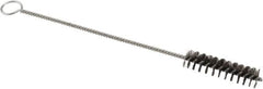 Weiler - 2" Long x 1/2" Diam Steel Hand Tube Brush - Single Spiral, 8" OAL, 0.006" Wire Diam, 1/8" Shank Diam - Exact Tooling