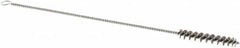 Weiler - 1-1/2" Long x 1/4" Diam Stainless Steel Hand Tube Brush - Single Spiral, 7" OAL, 0.003" Wire Diam, 3/32" Shank Diam - Exact Tooling