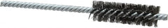 Weiler - 5/8" Diam Helical Steel Tube Brush - Double Spiral, 0.005" Filament Diam, 2" Brush Length, 5" OAL, 7/32" Diam Shank - Exact Tooling