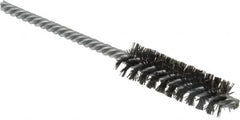 Weiler - 5/8" Diam Helical Steel Tube Brush - Double Spiral, 0.008" Filament Diam, 2" Brush Length, 5" OAL, 7/32" Diam Shank - Exact Tooling