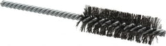 Weiler - 7/8" Diam Helical Steel Tube Brush - Double Spiral, 0.0104" Filament Diam, 2-1/2" Brush Length, 5-1/2" OAL, 1/4" Diam Shank - Exact Tooling