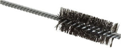 Weiler - 1" Diam Helical Steel Tube Brush - Double Spiral, 0.0104" Filament Diam, 2-1/2" Brush Length, 5-1/2" OAL, 1/4" Diam Shank - Exact Tooling