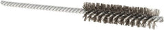 Weiler - 1/2" Diam Helical Stainless Steel Tube Brush - Double Spiral, 0.004" Filament Diam, 2" Brush Length, 5" OAL, 5/32" Diam Shank - Exact Tooling