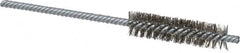 Weiler - 1/2" Diam Helical Stainless Steel Tube Brush - Double Spiral, 0.006" Filament Diam, 2" Brush Length, 5" OAL, 5/32" Diam Shank - Exact Tooling