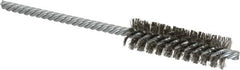 Weiler - 5/8" Diam Helical Stainless Steel Tube Brush - Double Spiral, 0.005" Filament Diam, 2" Brush Length, 5" OAL, 7/32" Diam Shank - Exact Tooling