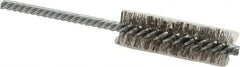 Weiler - 3/4" Diam Helical Stainless Steel Tube Brush - Double Spiral, 0.0104" Filament Diam, 2-1/2" Brush Length, 5-1/2" OAL, 1/4" Diam Shank - Exact Tooling