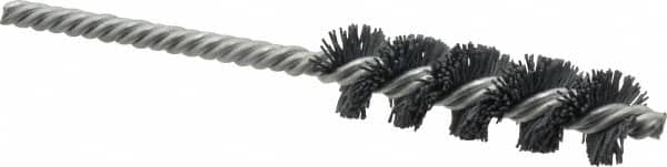 Weiler - 3/4" Diam Helical Nylon Tube Brush - Single Spiral, 0.022" Filament Diam, 2-1/2" Brush Length, 5-1/2" OAL, 1/4" Diam Shank - Exact Tooling