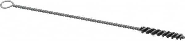 Weiler - 1-1/2" Long x 1/4" Diam Steel Hand Tube Brush - Single Spiral, 7" OAL, 0.006" Wire Diam, 3/32" Shank Diam - Exact Tooling