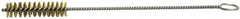 Weiler - 2" Long x 3/8" Diam Stainless Steel Hand Tube Brush - Single Spiral, 8" OAL, 0.006" Wire Diam, 1/8" Shank Diam - Exact Tooling