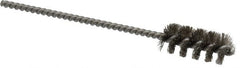 Weiler - 7/16" Diam Helical Stainless Steel Tube Brush - 0.005" Filament Diam, 1" Brush Length, 3-1/2" OAL, 1/8" Diam Stainless Steel Shank - Exact Tooling