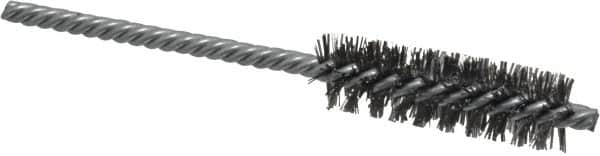 Weiler - 5/8" Diam Helical Steel Tube Brush - Double Spiral, 0.0104" Filament Diam, 2" Brush Length, 5-1/2" OAL, 7/32" Diam Shank - Exact Tooling