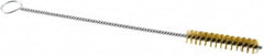 Weiler - 2" Long x 3/8" Diam Brass Hand Tube Brush - Single Spiral, 8" OAL, 0.004" Wire Diam, 1/8" Shank Diam - Exact Tooling