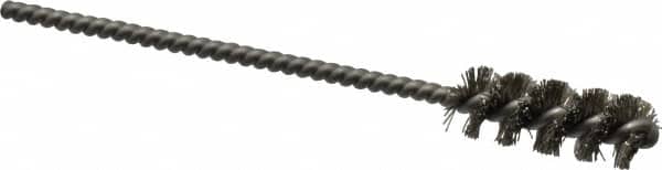 Weiler - 3/8" Diam Helical Stainless Steel Tube Brush - 0.008" Filament Diam, 1" Brush Length, 3-1/2" OAL, 1/8" Diam Stainless Steel Shank - Exact Tooling