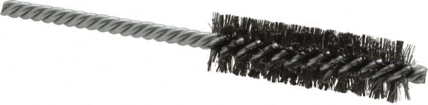 Weiler - 3/4" Diam Helical Steel Tube Brush - Double Spiral, 0.008" Filament Diam, 2-1/2" Brush Length, 5-1/2" OAL, 1/4" Diam Shank - Exact Tooling