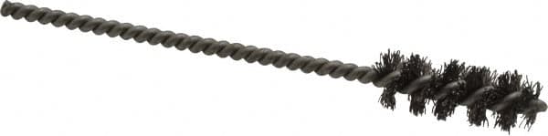 Weiler - 3/8" Diam Helical Steel Tube Brush - 0.008" Filament Diam, 1" Brush Length, 3-1/2" OAL, 1/8" Diam Stainless Steel Shank - Exact Tooling