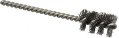 Weiler - 5/8" Diam Helical Steel Tube Brush - 0.008" Filament Diam, 1" Brush Length, 3-1/2" OAL, 3/16" Diam Stainless Steel Shank - Exact Tooling
