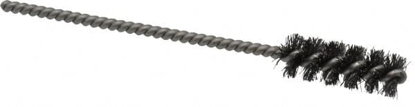 Weiler - 3/8" Diam Helical Steel Tube Brush - 0.006" Filament Diam, 1" Brush Length, 3-1/2" OAL, 1/8" Diam Stainless Steel Shank - Exact Tooling