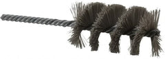 Weiler - 1-1/2" Diam Helical Nylon Tube Brush - Single Spiral, 0.012" Filament Diam, 2-1/2" Brush Length, 5-1/2" OAL, 1/4" Diam Shank - Exact Tooling