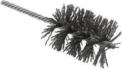 Weiler - 2" Diam Helical Nylon Tube Brush - Single Spiral, 0.04" Filament Diam, 2-1/2" Brush Length, 5-1/2" OAL, 1/4" Diam Shank - Exact Tooling