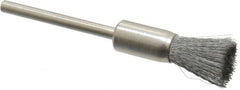 Weiler - 5/16" Brush Diam, Crimped, End Brush - 1/8" Diam Shank, 25,000 Max RPM - Exact Tooling