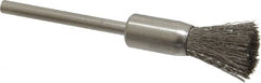 Weiler - 5/16" Brush Diam, Crimped, End Brush - 1/8" Diam Shank, 25,000 Max RPM - Exact Tooling
