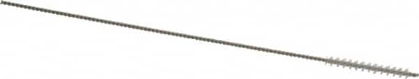 Weiler - 0.09" Diam Helical Nylon Tube Brush - 0.012" Filament Diam, 3/4" Brush Length, 4" OAL, 0.041" Diam Shank - Exact Tooling