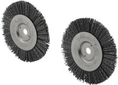 Weiler - 4" OD, 1/2" Arbor Hole, Nylon Wheel Brush - 1/2" Face Width, 7/8" Trim Length, 0.035" Filament Diam, 6,000 RPM - Exact Tooling