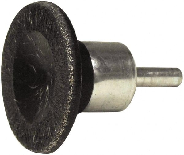 Weiler - 1-3/4" Brush Diam, Encapsulated, Crimped, Flared End Brush - 1/4" Diam Shank, 25,000 Max RPM - Exact Tooling